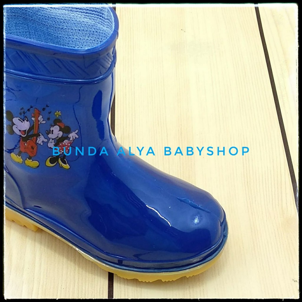 Sepatu Anak Laki BootsHujan Usia 2 3 Tahun Motif Kartun Lucu - Sepatu Anak Boot Hujan  Anti Air BIRU TUA Boots Hujan Anak