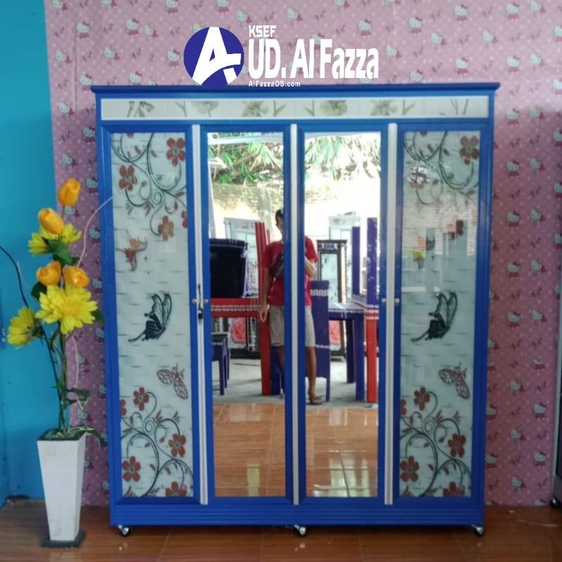 LEMARI BAJU ALUMUNIUM 4 PINTU