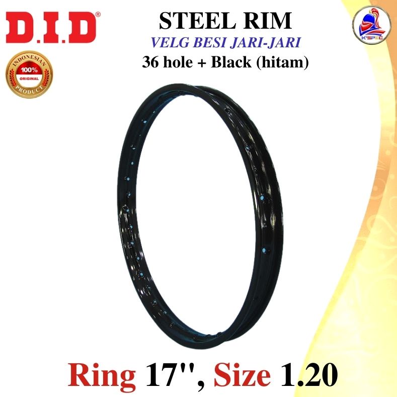 Velg Besi Hitam DID Steel Rim Black ring 17 x 120 Pelek Original 1 buah