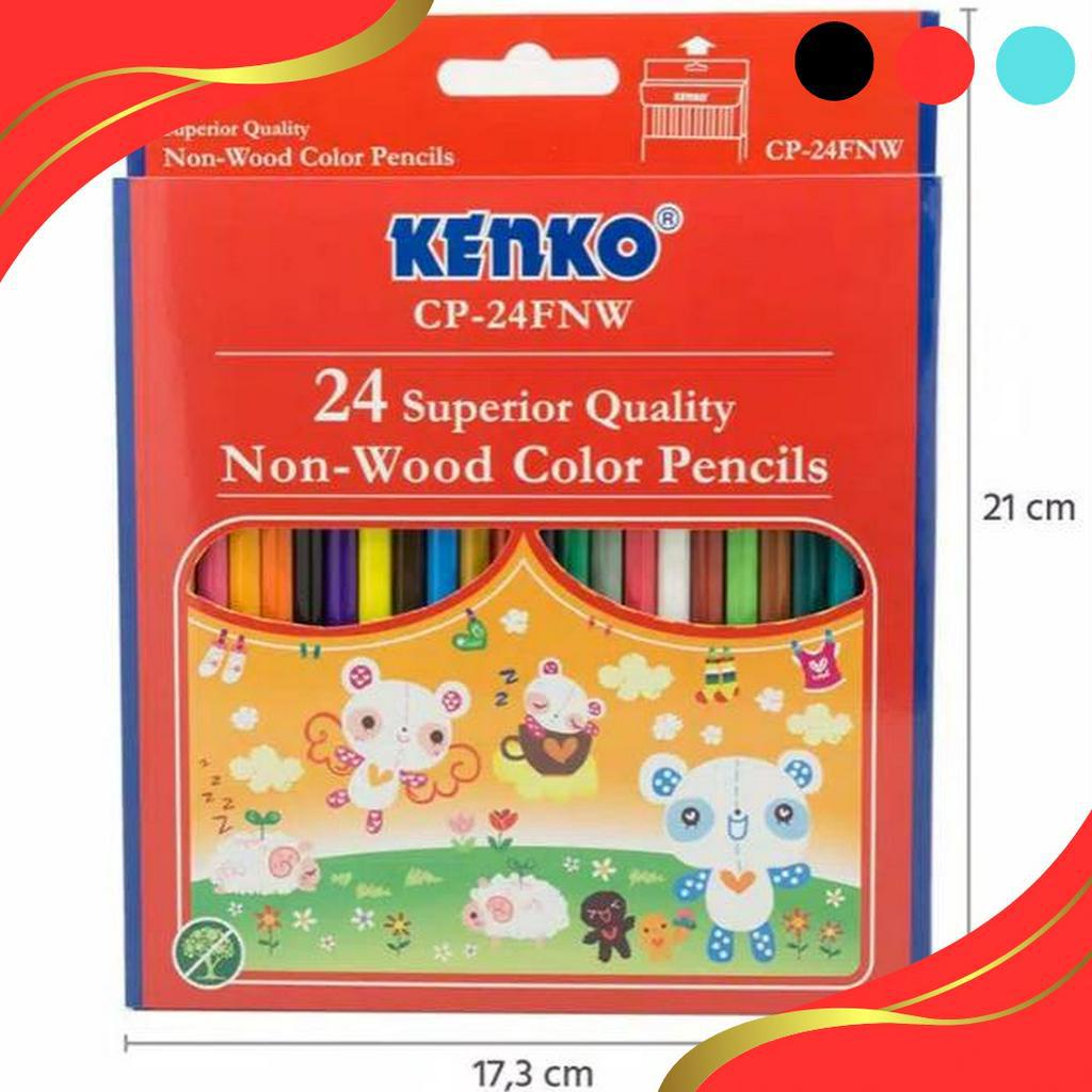 

ORIGINAL CP24FNW Pensil Warna Non Wood 24 Warna Kenko Color Pencils
