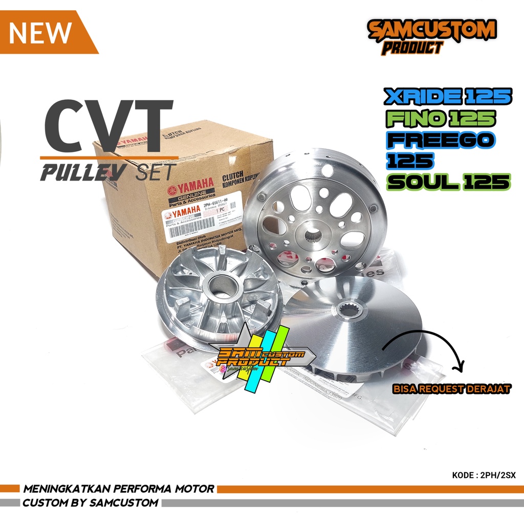 Paket Upgrade Cvt Kirian Racing Rumah Roller Racing Pulley Mangkok Custom Fino 125 Xride 125 Freego