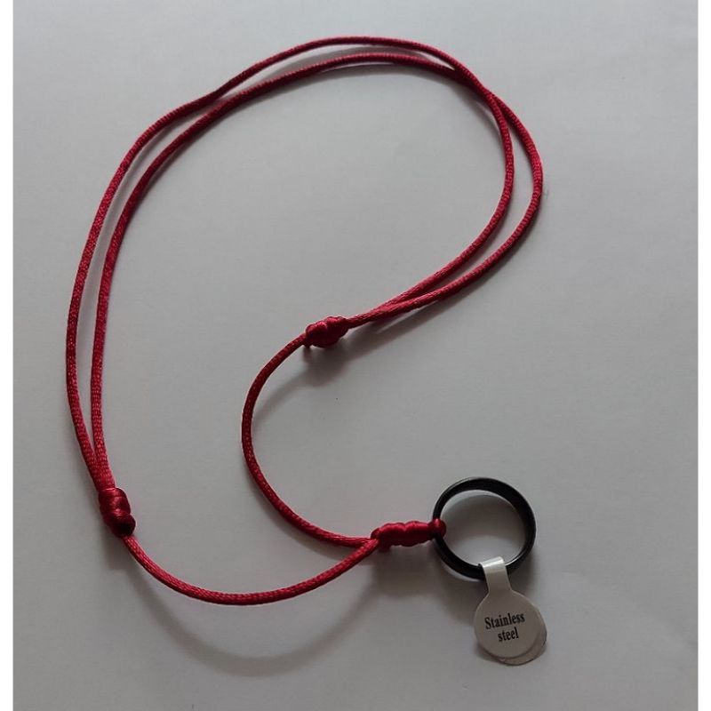 KALUNG TALI MERAH LIONTIN CINCIN// KALUNG TALI CEWEK COWOK