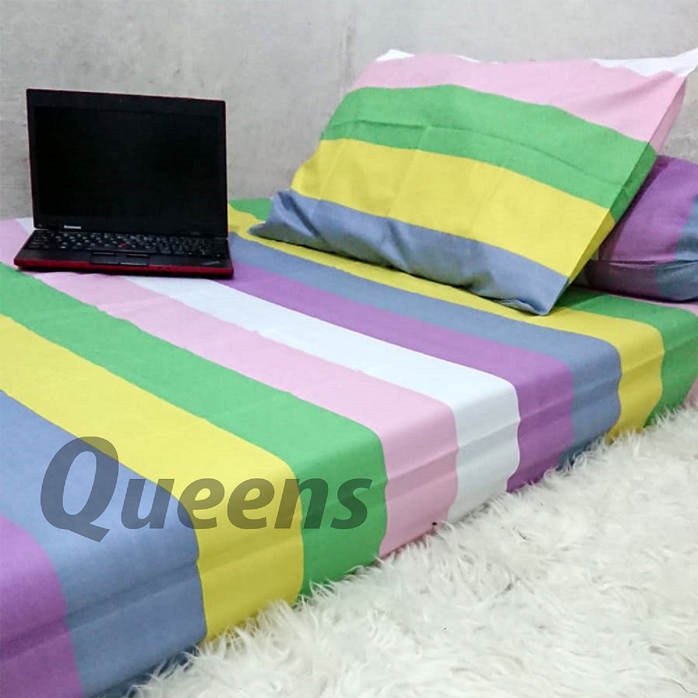 Sprei 90x200x20 motif kotak aesthetic korea kekinian murah bekualitas seprai kotak korea series