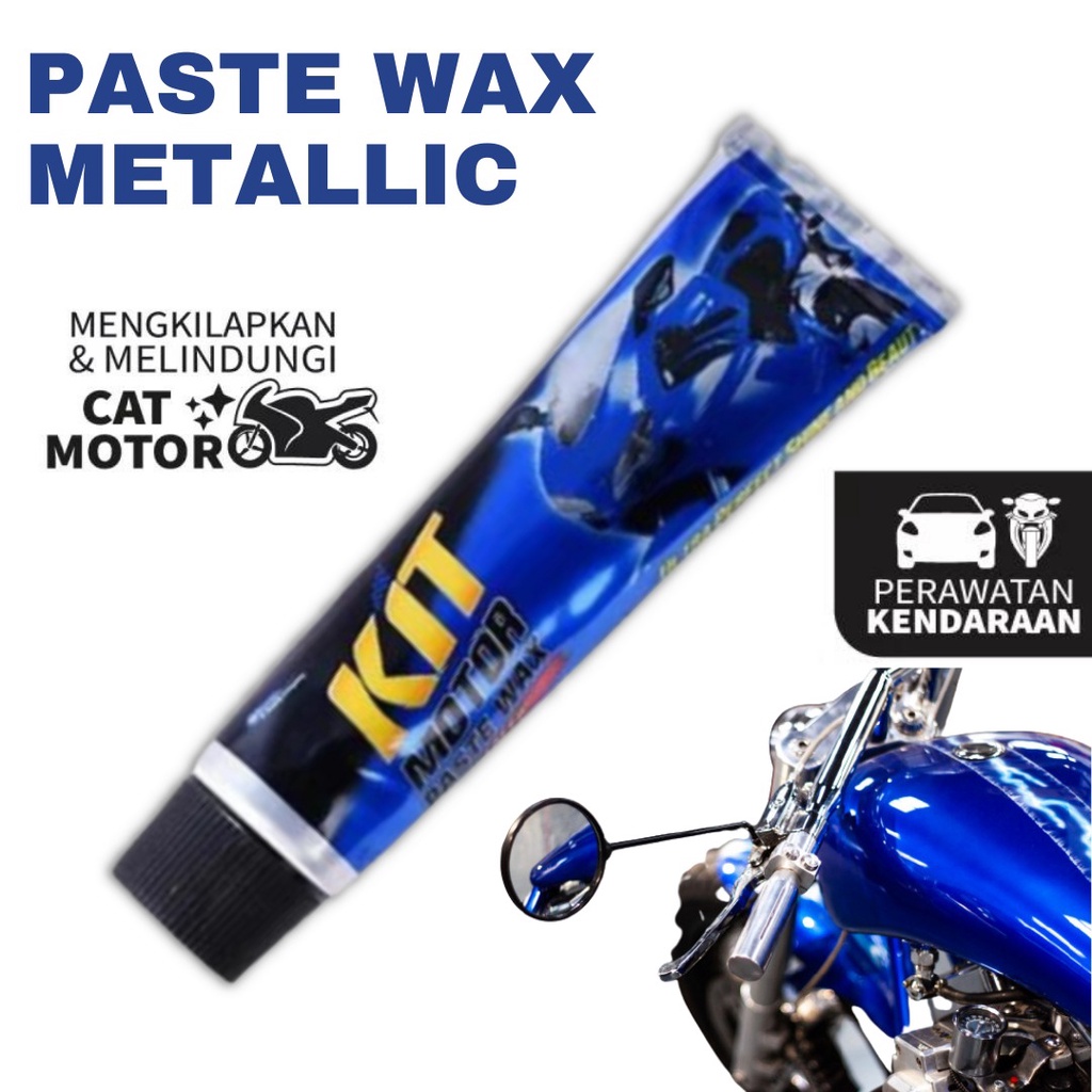 KIT METALLIC TUBE GRATIS LAP MICROFIBER Kit Motor Paste Wax Metallic Pengkilap Pelindung Cat Biru Murah