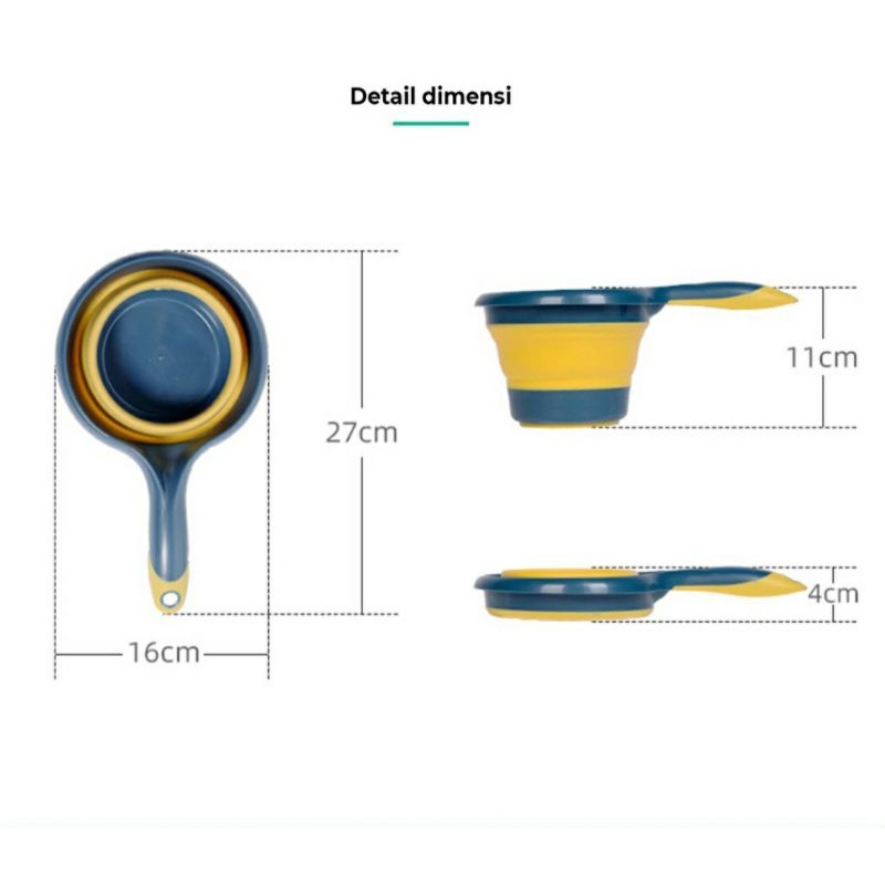 Gayung Mandi Lipat /Gayung Mandi Lipat Serbaguna Silicon 3 Warna / Gayung Lipat