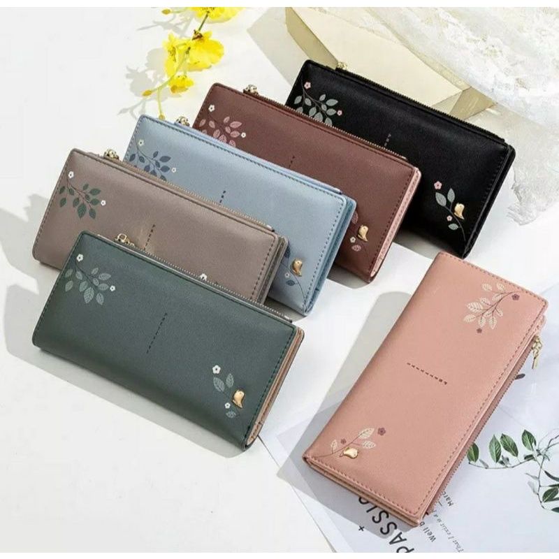Dompet Panjang Wanita Lipat Resleting//Dompet Wanita Import