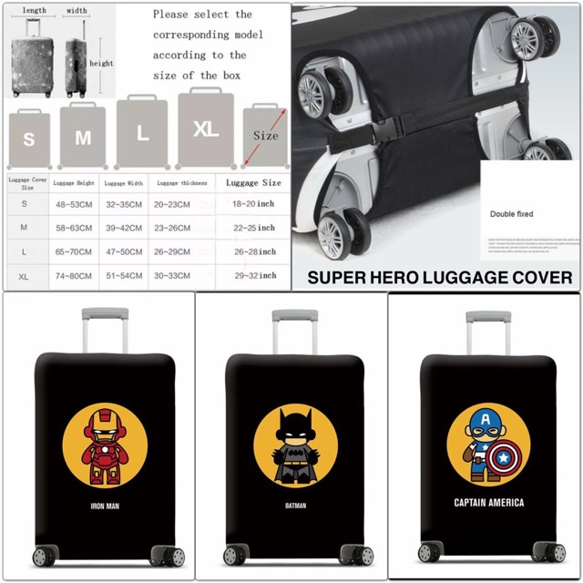 READY STOCK SUPERHERO LUGGAGE COVER