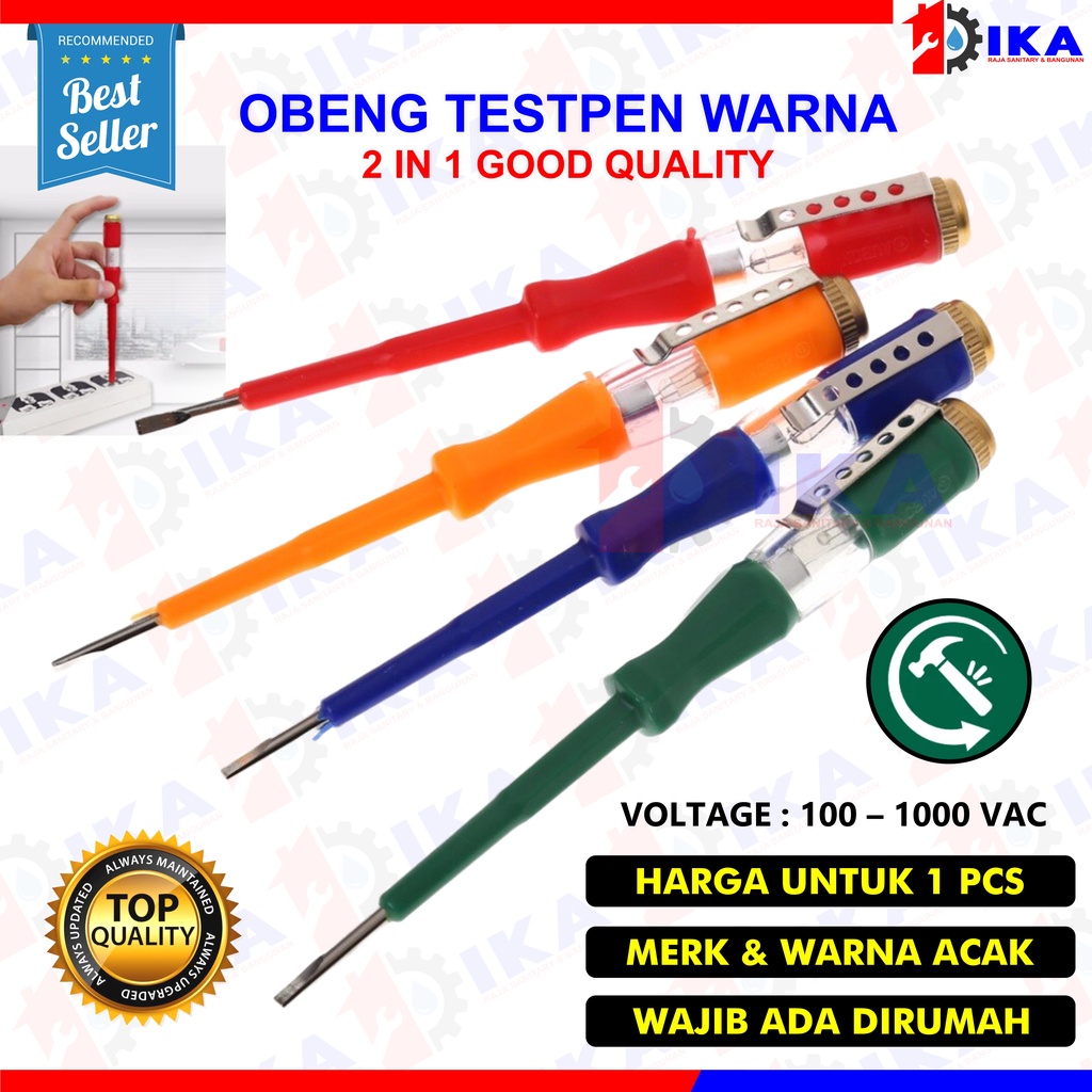 Obeng Tespen SHISUKA Warna warni - Testpen Test Pen Listrik - AC Tester Screwdriver