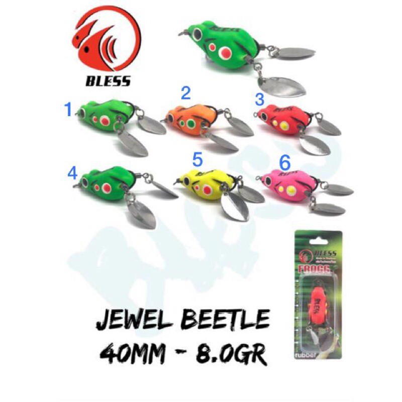 Lure Umpan Bless Frog Rubber Jewel Beetle Kodok Katak Soft Karet 40mm-8.0gr