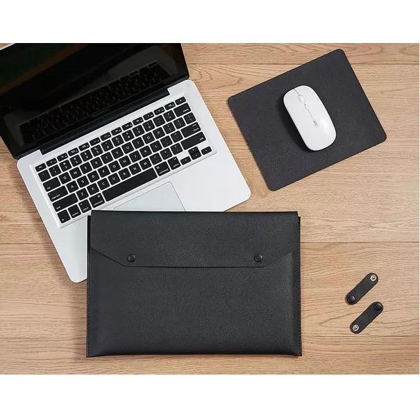 Tas Laptop Macbook Air Pro M1 M2 Samsung Dell Softcase Sleeve 3in1 PU Leather Size 13 13.3 13.6 14 15 16 inch