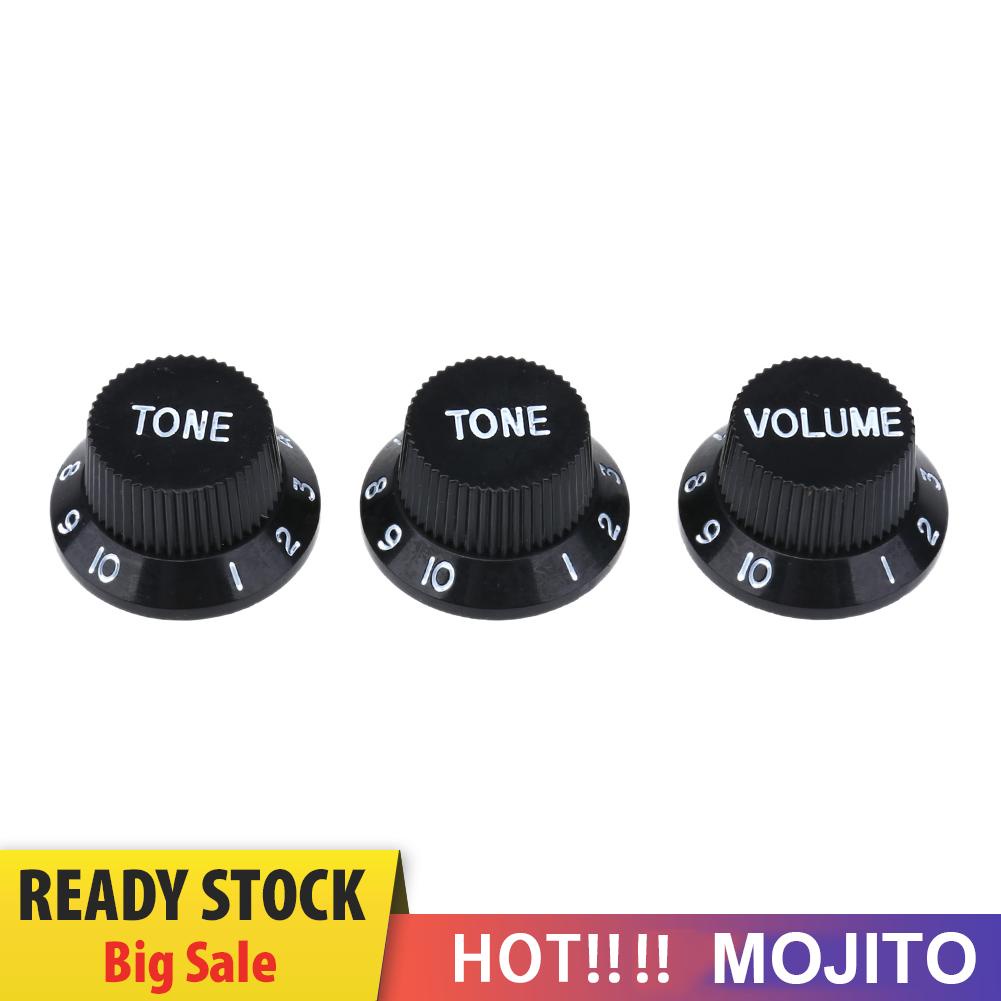 3pcs Knob Potentiometer Volume Bahan Plastik Untuk Gitar Bass Elektrik