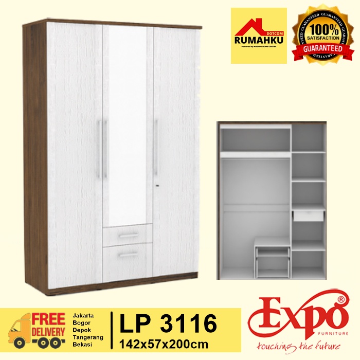 LEMARI PAKAIAN 3 PINTU - - LEMARI 3 PINTU MINIMALIS - LEMARI BAJU 3 PINTU - LP 3116 - EXPO