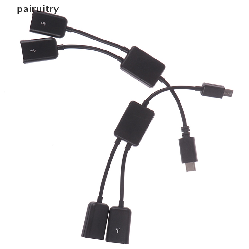 Kabel adapter splitter y Micro usb Tipe c to 2 otg dual female