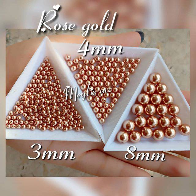 Mutiara swarovski original rose gold 8mm(perbutir)