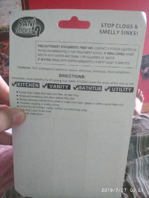 Sani Stick Pelancar Dan Pewangi Saluran Air Stick Kloset Wastafel Anti Mampet Anti Bau Pewangi