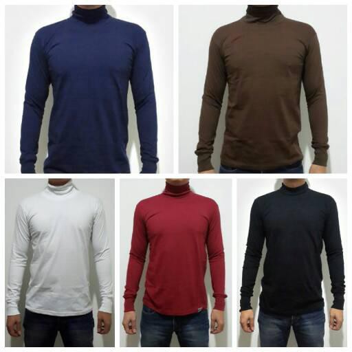 Kaos Turtleneck Turtle Neck Kerah Tinggi Baju Polos Shopee Indonesia