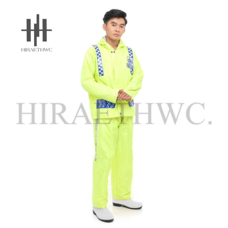 JAS HUJAN  SECURITY STELAN RAINCOAT SATPAM POLISI POLRI BAHAN WATERPROF ANTI AIR BAJU CELANA