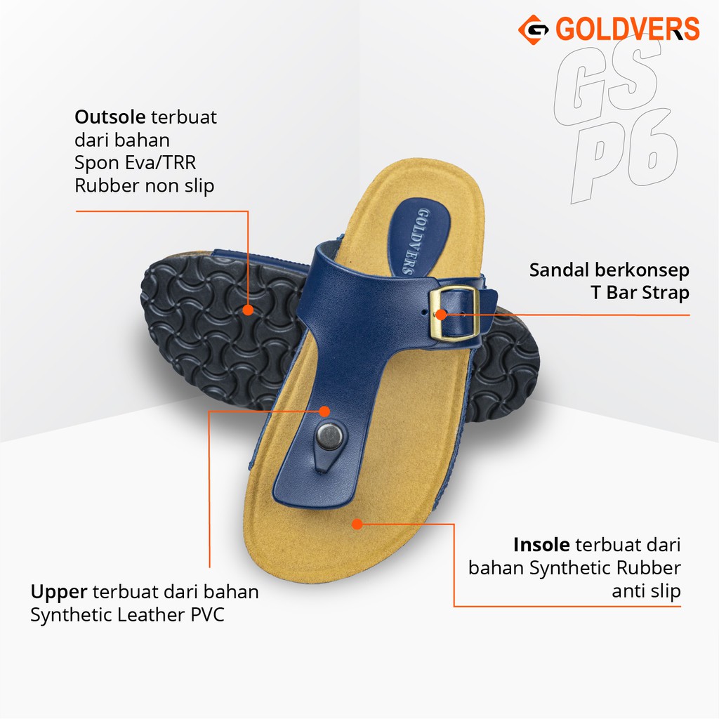 Sandal Pria Goldvers Sendal Jepit Pria Premium Kualitas Import Sandal Santai Jepit Cowok - Goldiesbags