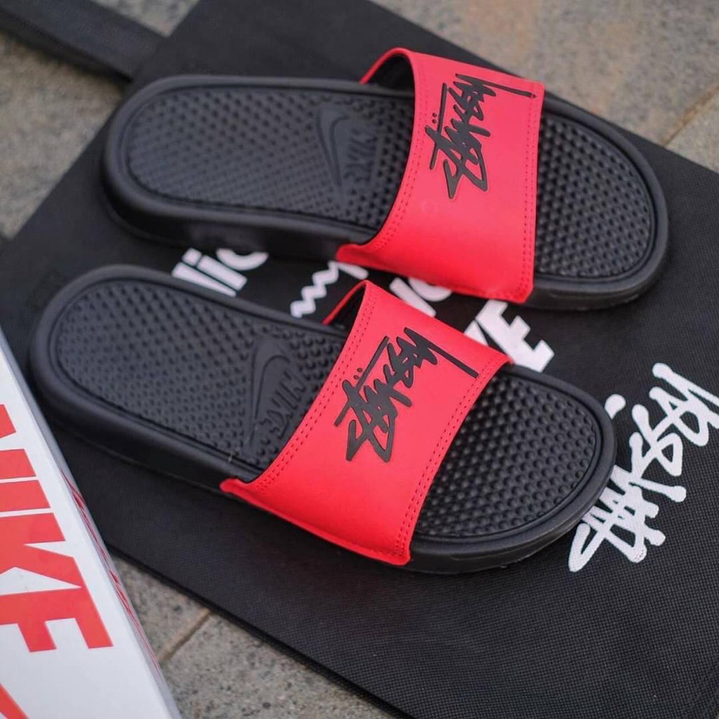 SANDAL NIKE  STUSSY NIKE BLACK RED & CAMO SPECIAL