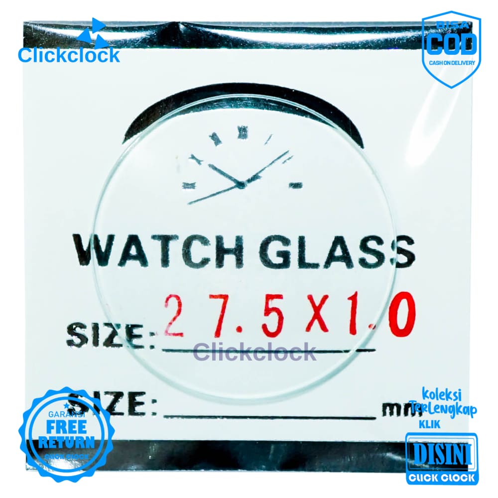 Kaca Jam Kaca Bahan Watch Glass PNC-370 Bagus 2,75 cm