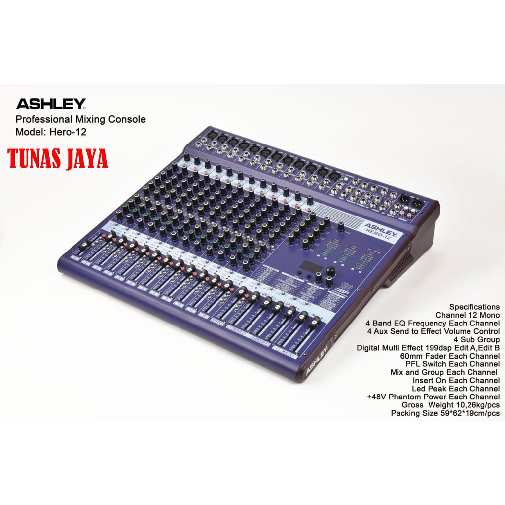 Mixer Ashley Hero 12 HERO12 - 12Channel Original Multi Effect 199dsp