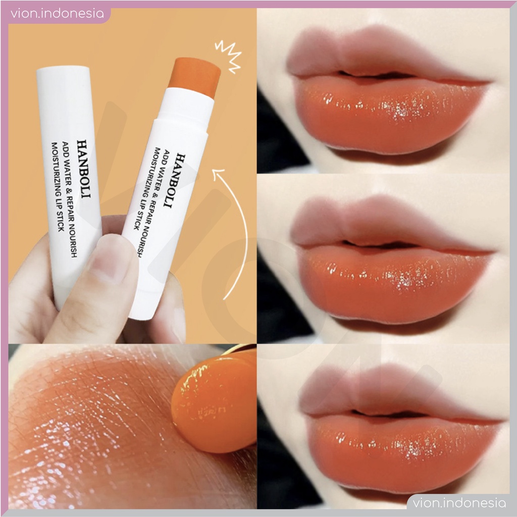 HANBOLI Orange Red Lip Balm Moisturising Repair Nourish Lipstik Rubah Warna Original XX021 XX004