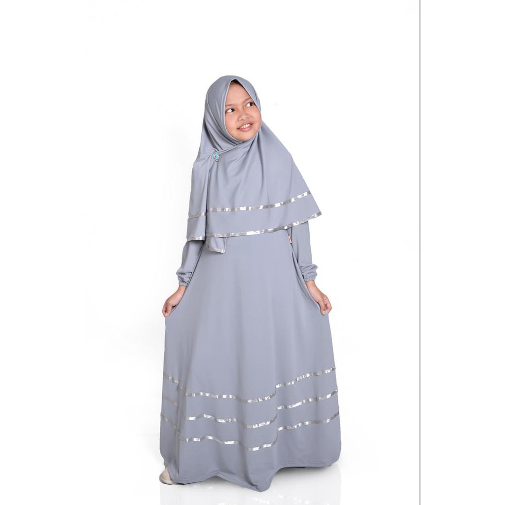  Jilbab  Untuk  Baju  Abu  Abu  Muda Voal Motif