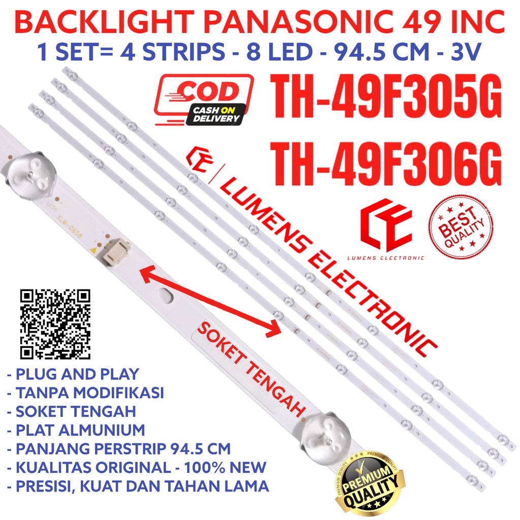 BACKLIGHT TV LED PANASONIC 49 INC TH 49F305 49F306 G 49F305G 49F306G TH49F305G TH49F306G LAMPU BL 8K