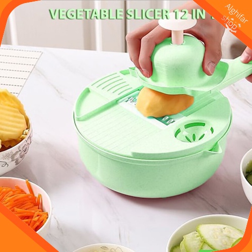Pemotong Dan Parutan Sayur Buah Multifungsi 12 in 1 Cutter And Peeler 12 IN1 Multifuncion pemotong s