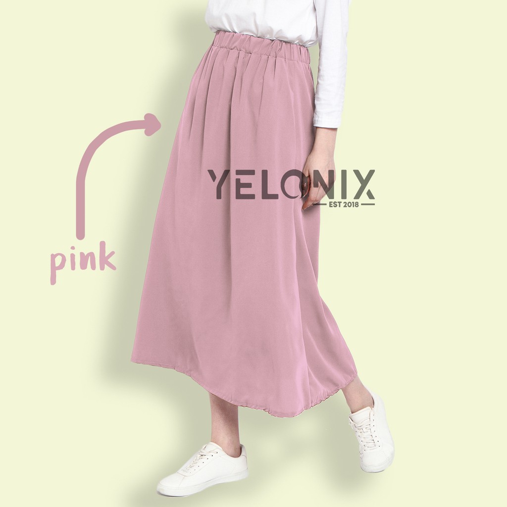 ROK POLOS STANDART PANJANG WOLFIS WOLVIS SKIRT PREMIUM - YELONIX-PINK