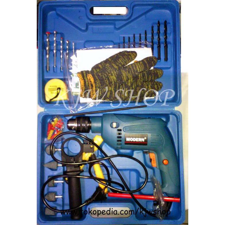 <Bayar Ditempat / Cod> Mesin Bor 13Mm Set Koper Merk Modern Laris