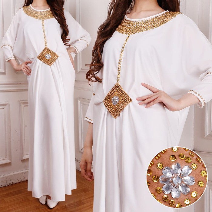 kaftan dress putih