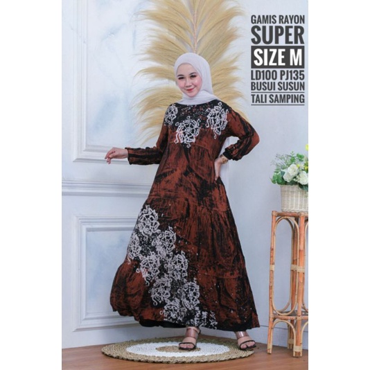 Gamis Twill Rainbow // ori rayon super / Busui / ORI abstrak malaman Gamis syar'i