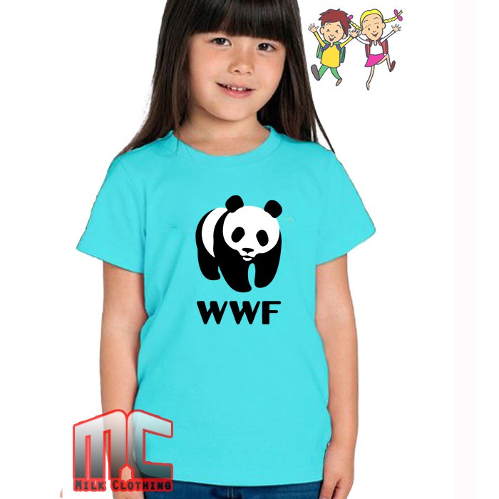 KAOS BAJU TSHIRT ANAK ANAK WWF PANDA - MILK CLOTHING