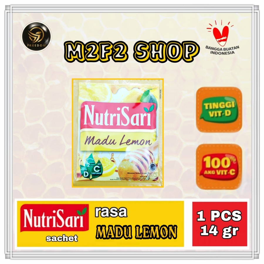 

NutriSari Minuman Serbuk | Rasa Madu Lemon Sachet - 14 gr (Kemasan Satuan)