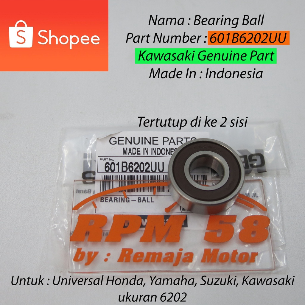 Laher Bearing Roda Kawasaki 6202 ORIGINAL 601B6202UU