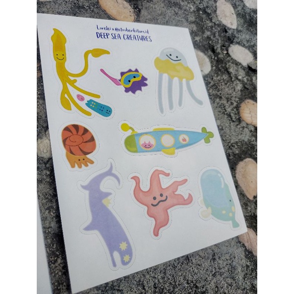 

Sticker pack journaling Deep Sea Creatures