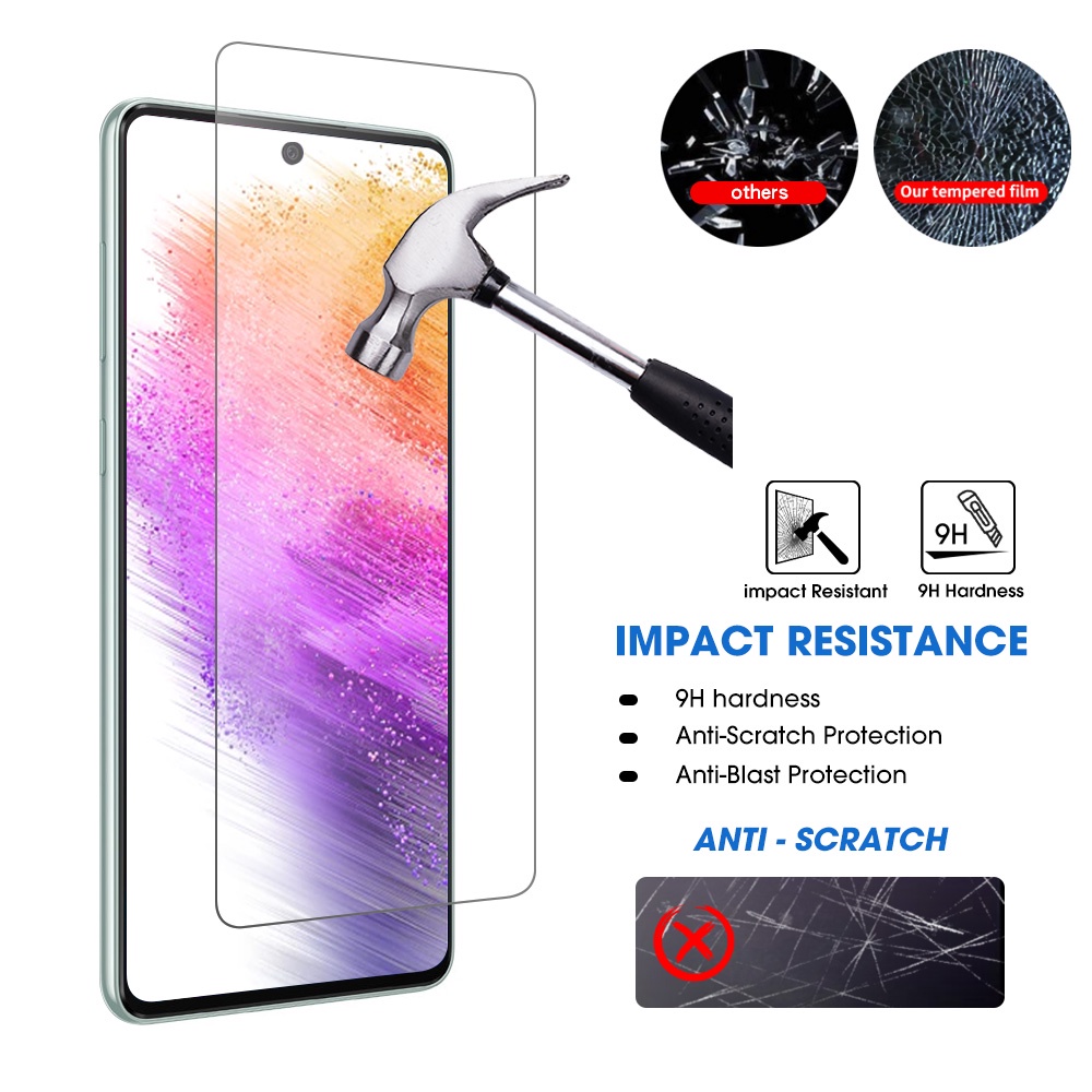 1pc Pelindung Layar Tempered Glass Anti Sidik Jari Untuk Samsung A73 5G