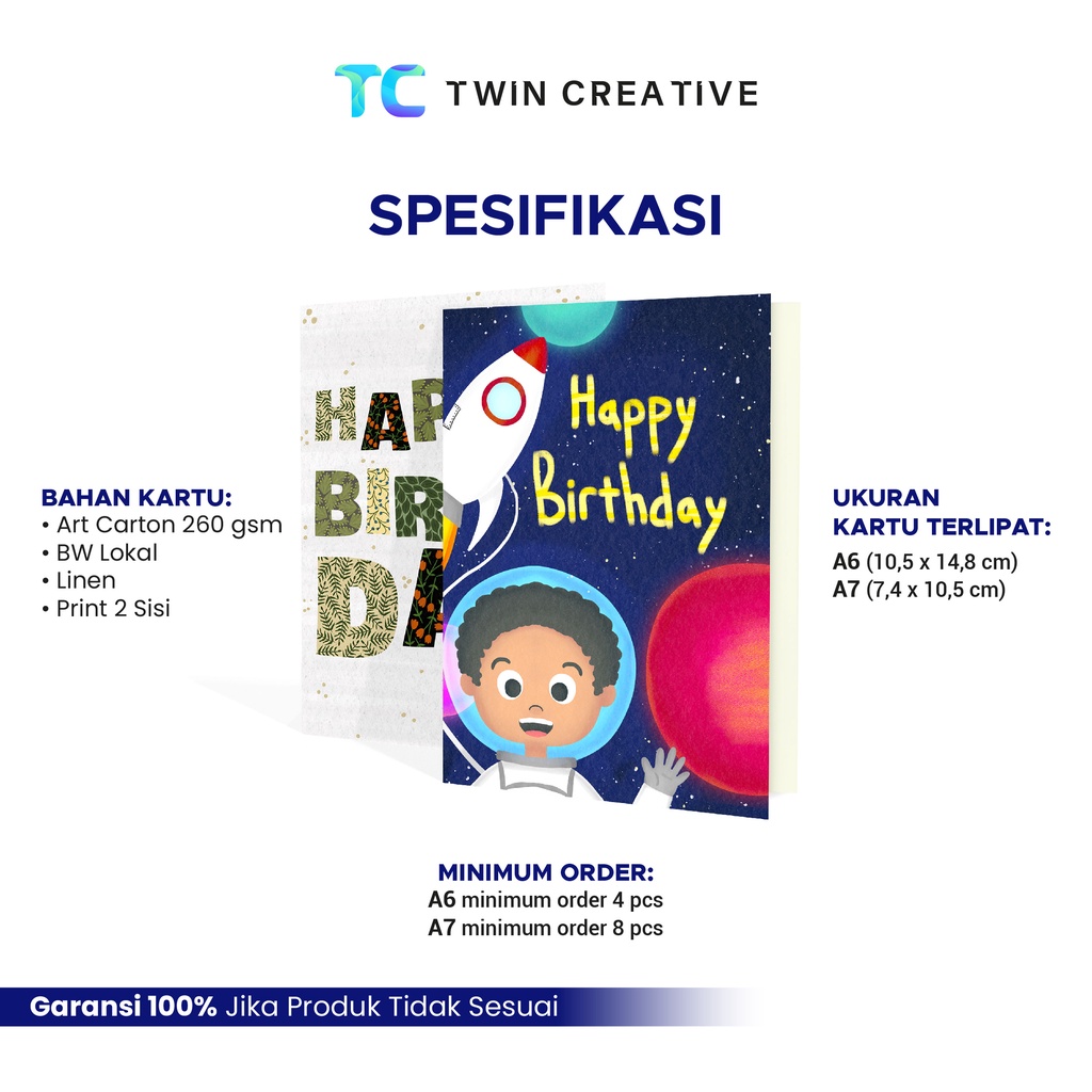 Kartu Ucapan Custom Happy Birthday - Kartu Ucapan Selamat Ulang Tahun