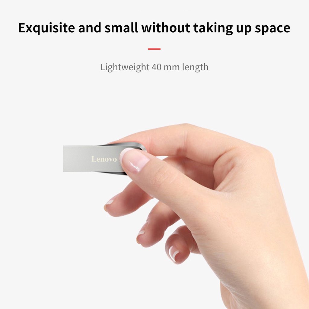 (Huluboy) Lenovo 1TB / 2TB Flash Disk USB Transfer Data High Speed Anti Air Bahan Metal Untuk PC