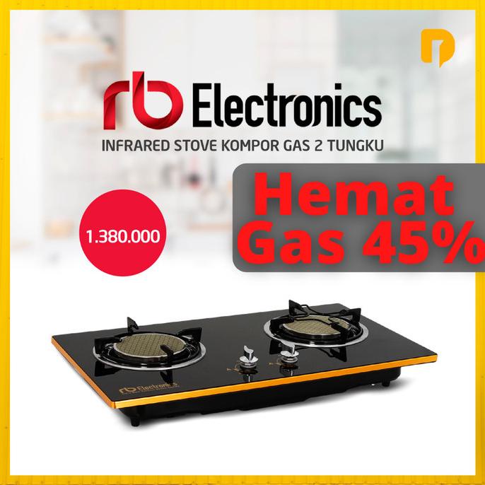Kompor Gas Tanam Infrared 2 Tungku Hemat Gas 45% Kompor Tanam 2 Tungku Okyqpb6Gs2