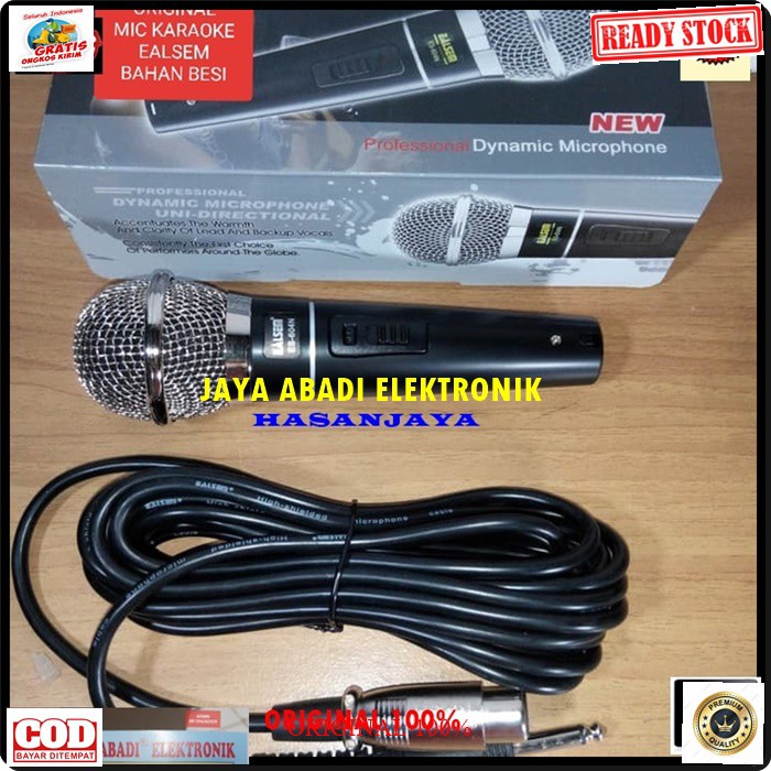 G132 MIC EALSEM KABEL DYNAMIC MIKROPHONE KABEL KARAOKE VOKAL PROFESIONAL PRO MUSIK AUDIO SISTEM SOUND SYSTEM PANGGUNG DJ STUDIO BISA DIPAKAI JENIS AUDIO SUARA BAGUS TANPA MENGGUNAKAN BATERAI TINGGAL COLOK LANGSUNG NYALA