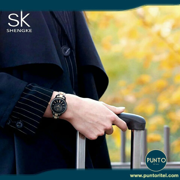 Jam Tangan Wanita Shengke K0075 Fashion Women and Luxury Brand Watch