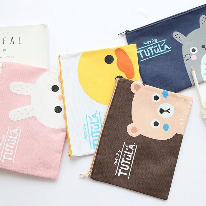 

Kotak Pensil Clutch Kartun - Putih