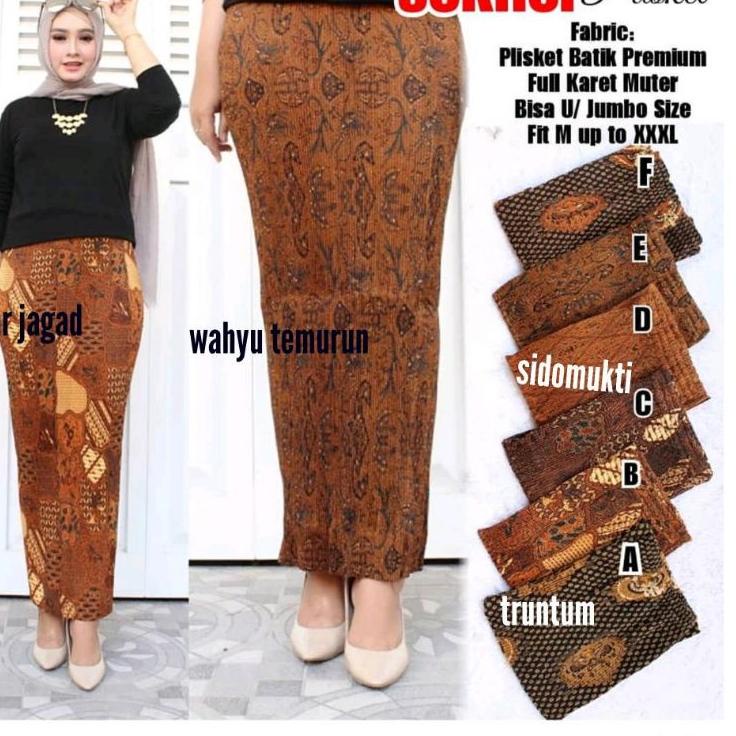 Menarik.. Rok Plisket Batik Jarik Instan Bawahan Kebaya Bridesmaids Wisuda Lamaran Jumbo