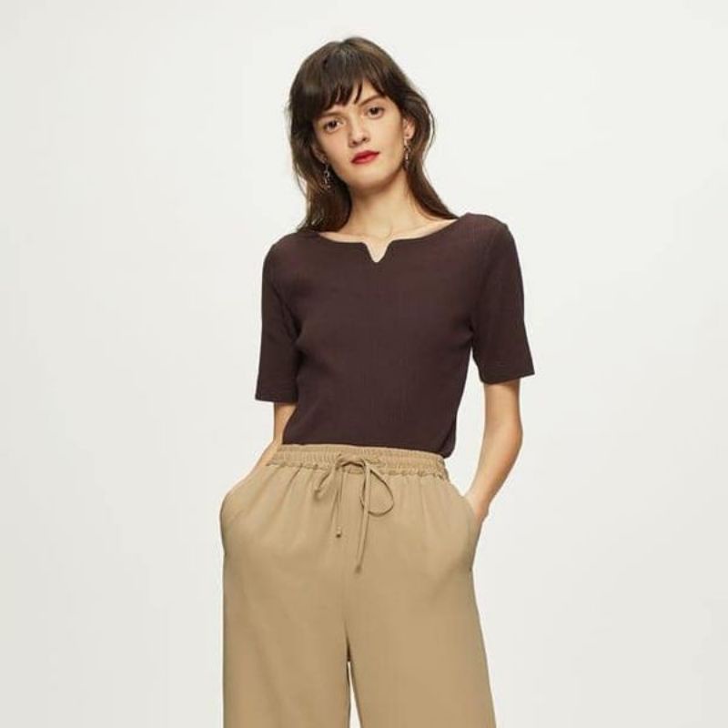 UN*QLO KATUN RIB BLOUSE