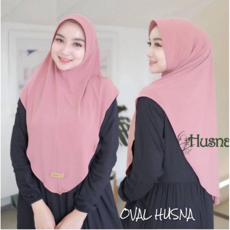 Jilbab Khimar Instan Simple Bergo Oval Husna Ori Husna