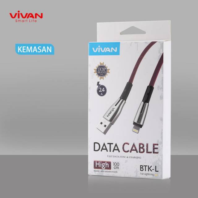 VIVAN BTKLS BTK-LS 1M 100 CM Kabel data iphone VIVAN BTK-L 2,4A 100cm  BTKL LIGHTING I-PHONE