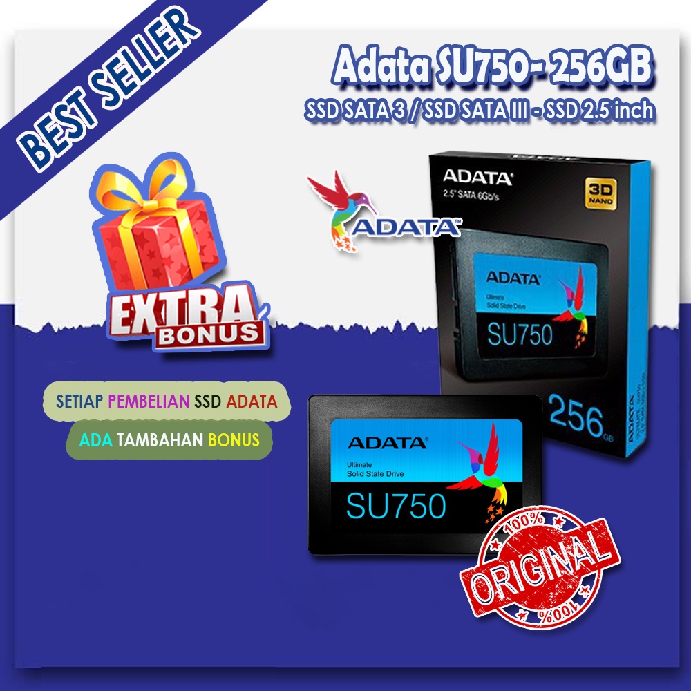 SSD ADATA SU750 256GB - SSD SATA 3 / SSD SATA III - SSD 2.5 inch