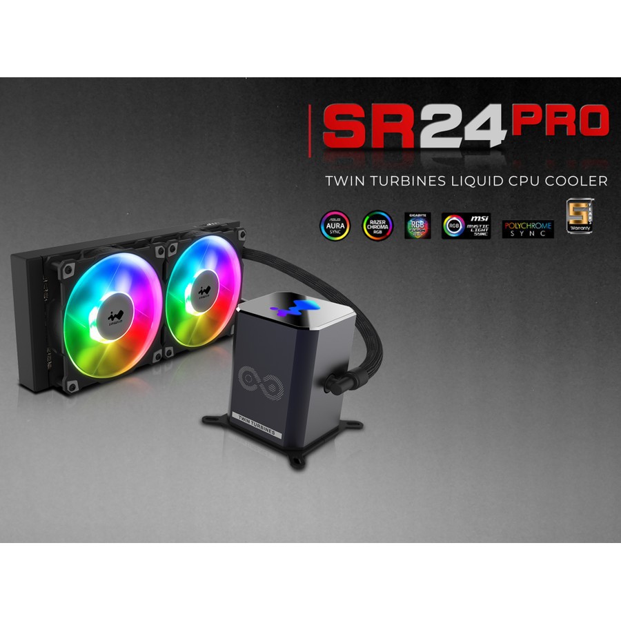 InWin SR24 PRO 240mm ARGB AIO Twin Turbine / / Liquid CPU Cooler